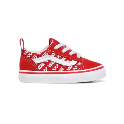 Vans Logo Repeat Elastic Lace Old Skool - Çocuk Spor Ayakkabı (Kırmızı)